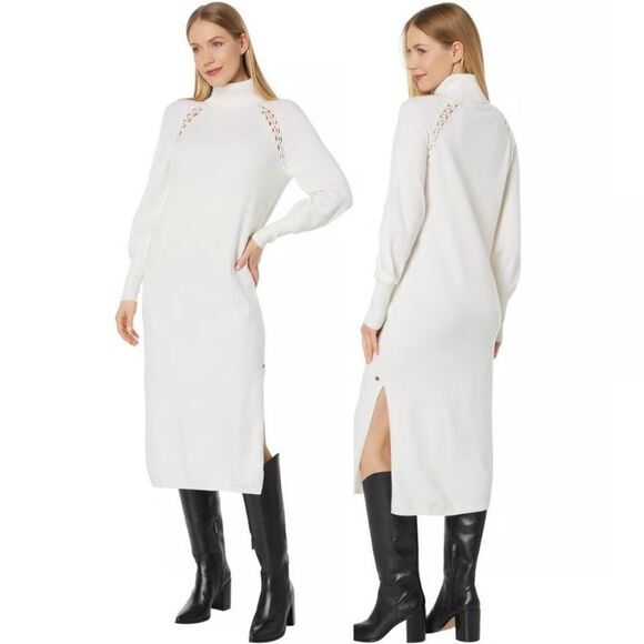 Ted Baker NWT Malorri Knit Midi Dress in Cream Size 0/2 - Picture 1 of 10